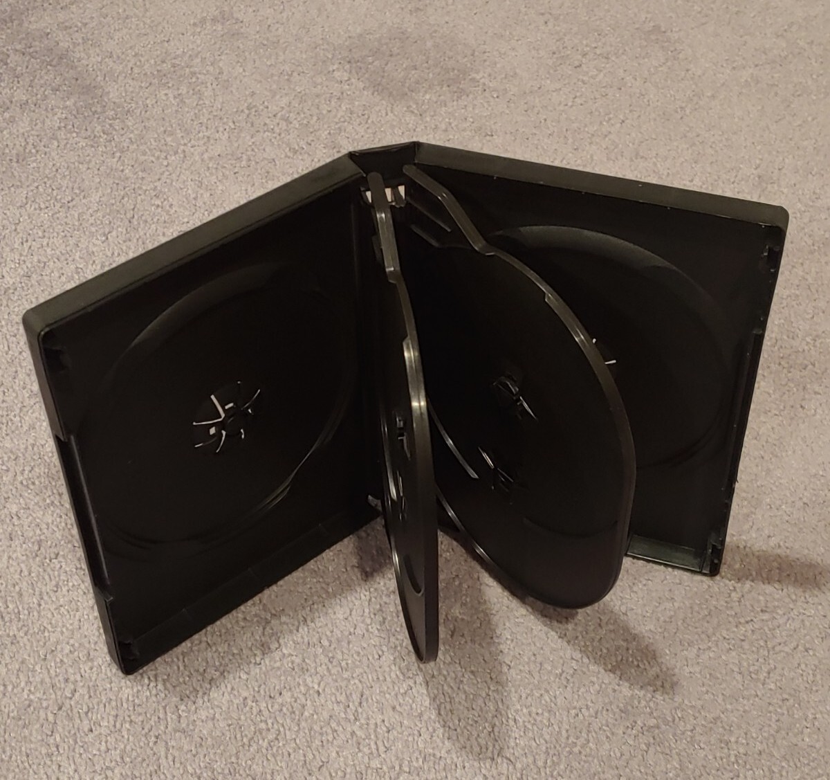 1 Black 22mm “Chubby” 6 Disc CD/DVD Storage Box Case – I have 34!