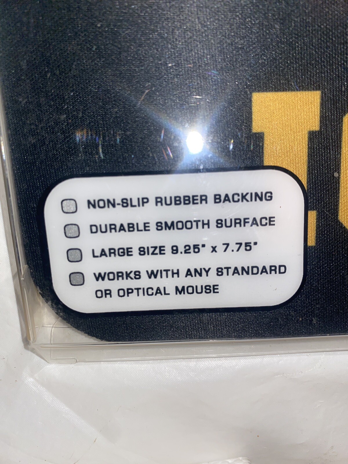 lowa Hawkeyes Mouse Pad New in package 9.25” × 7.75”NON-SLIP RUBBER