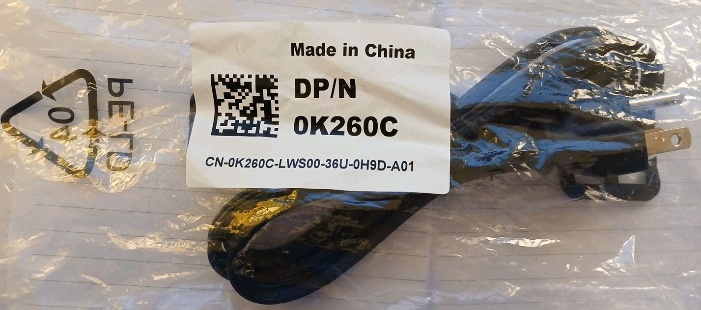 Dell DP/N 0K260C Power Cord open box
