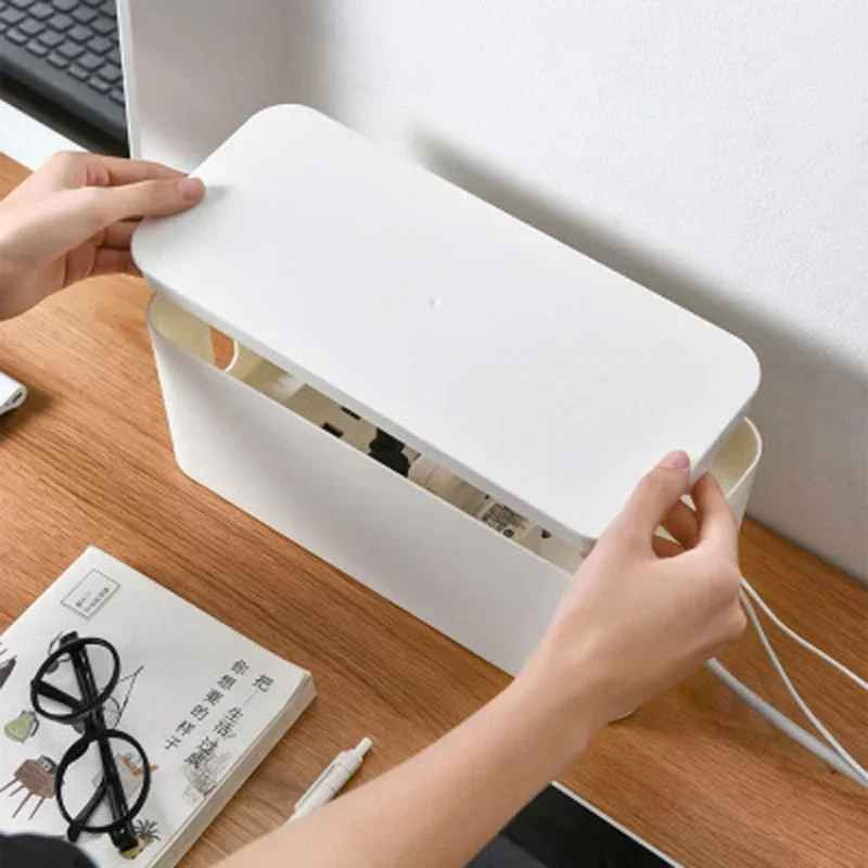 Cable Management Storage Box Dustproof Power Strip Wire Organizer YIYUEQIANLI