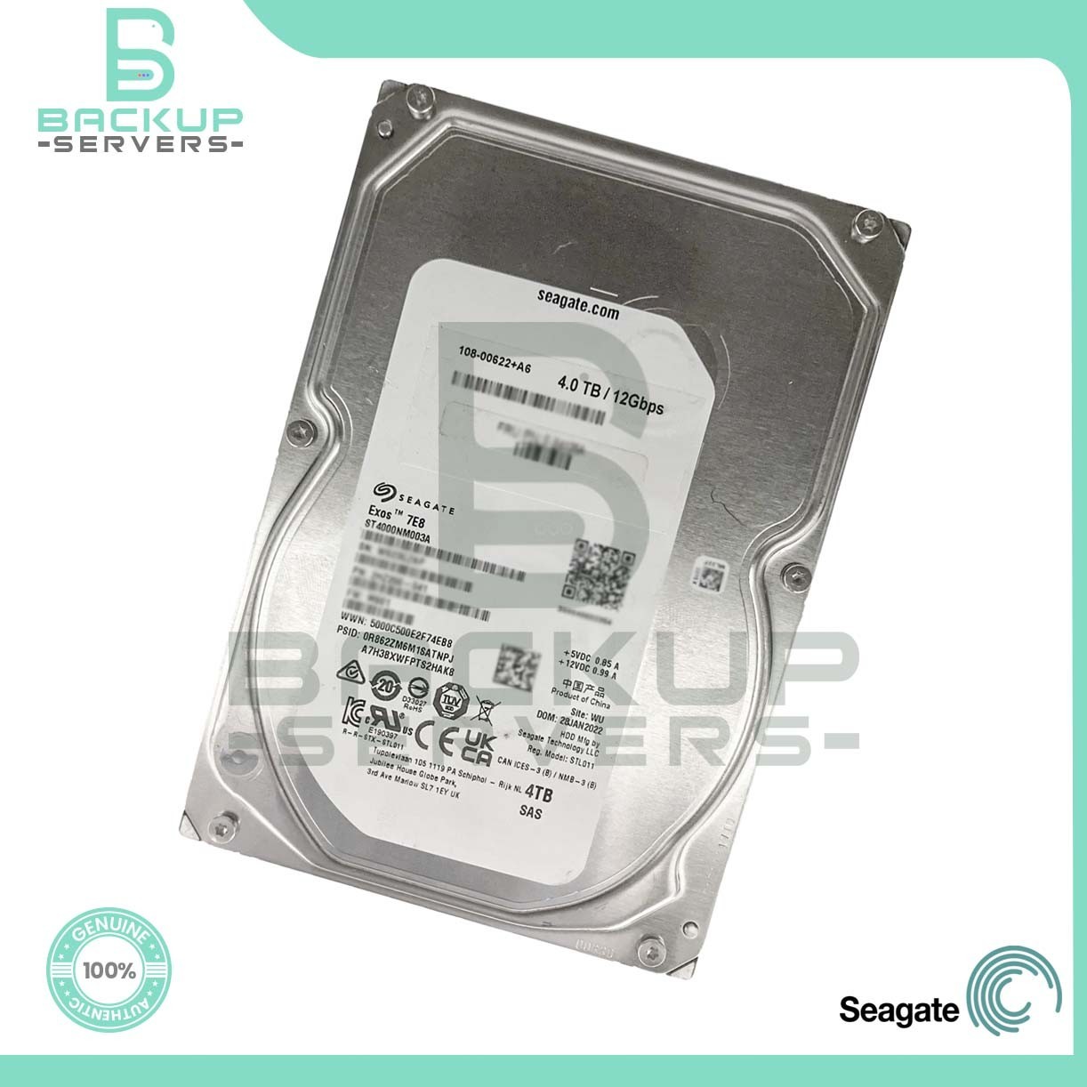 ST4000NM003A Seagate Exos 7E8 4TB SAS 512e 12Gbps 3.5″ 7.2K Hard Drive