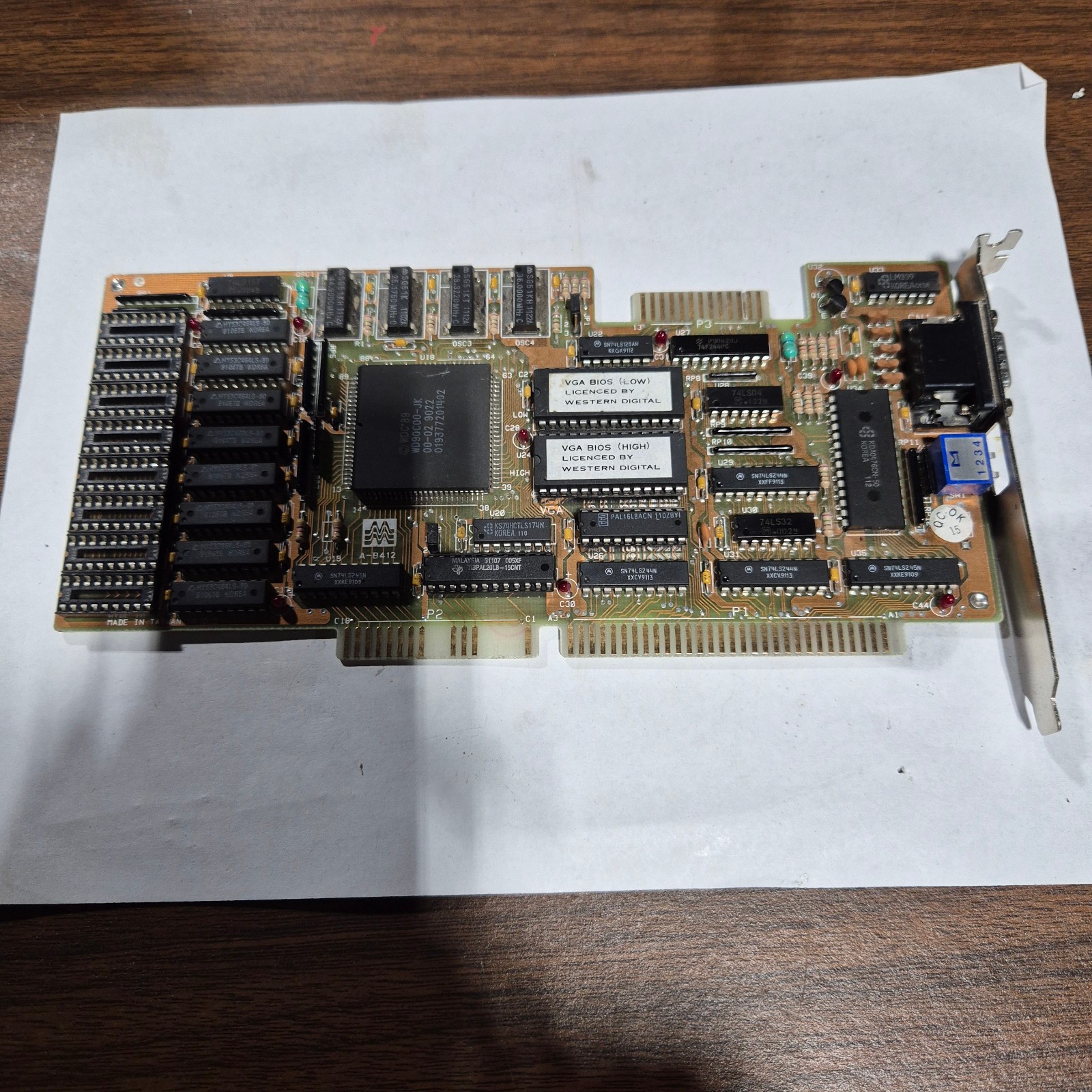 WDC `89 WD90C00-JK Western Digital 512KB ISA 16 bit