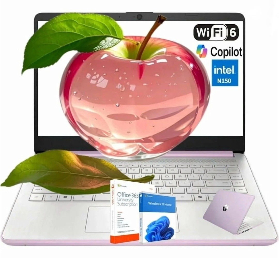 HP 14″ Laptop Intel Processor 4-Cores N150 8GB Memory 128GB UFS Win11