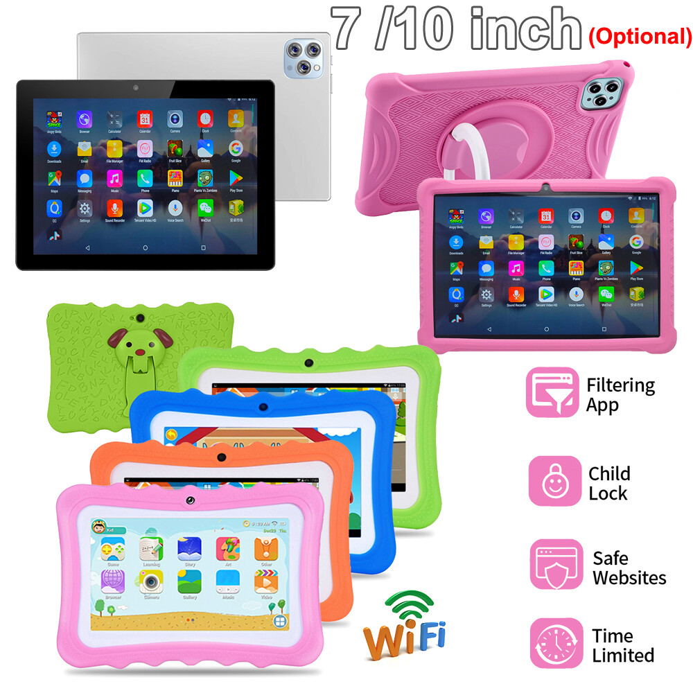 Kids Tablet 10 inch Android 12 Tablet for Kids 4+64GB Bluetooth WiFi Dual Camera
