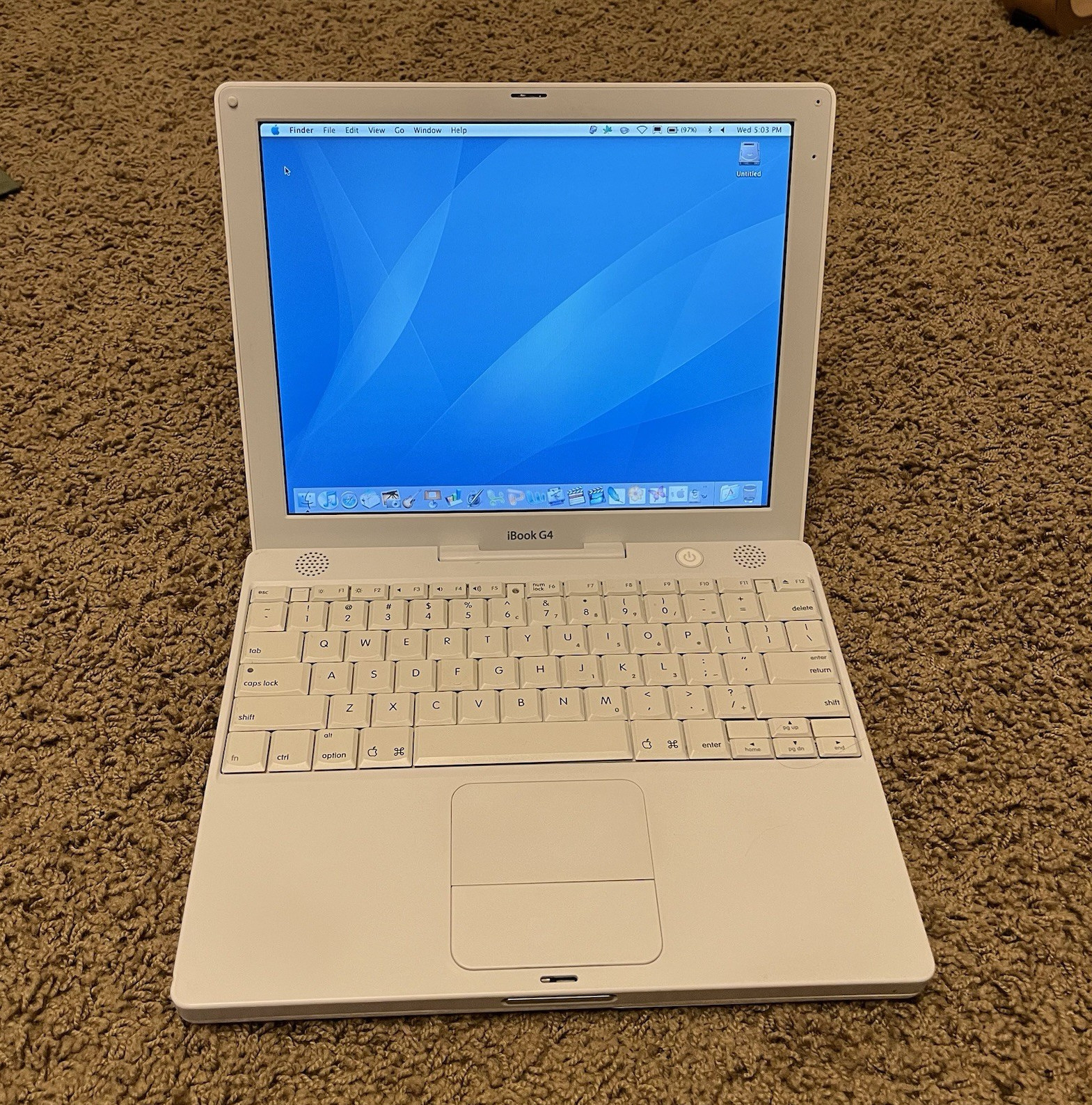 Apple iBook G4 12” A1133 (1.33GHz – 768MB RAM – 40GB HDD – Good Battery)