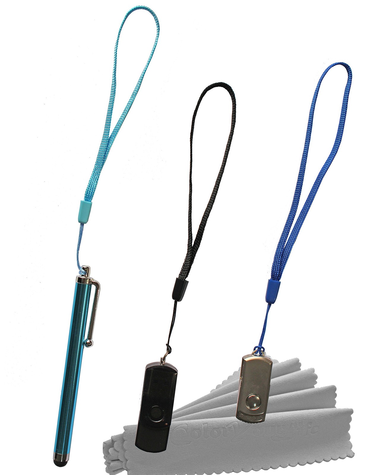 2 Dozen Wrist Straps Lanyards for USB 7 inches, Multi-color (7 Inch 24 Pcs)