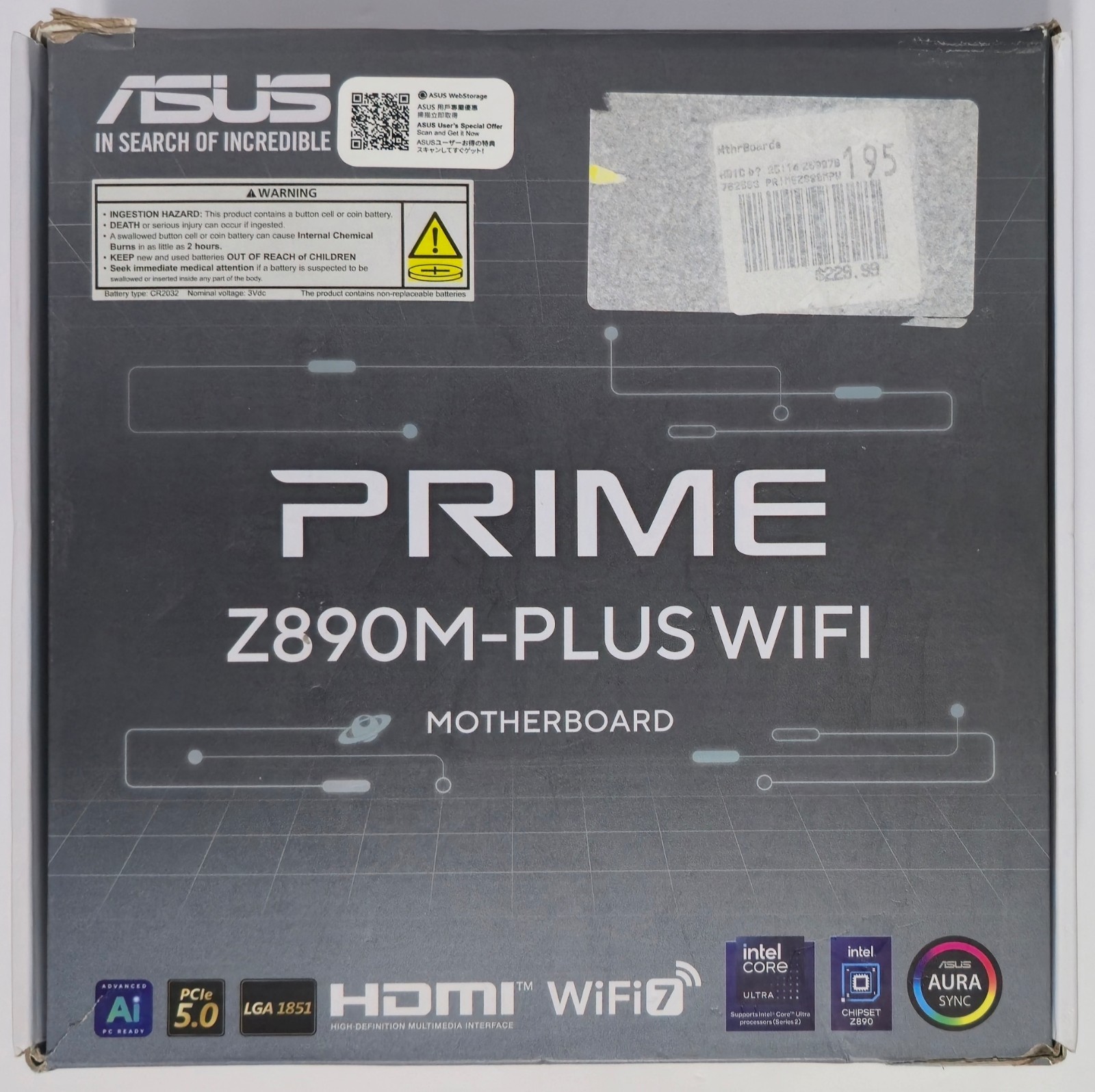 ASUS PRIME Z890M-PLUS WIFI PRIME Micro-ATX Motherboard LGA 1851 *READ*