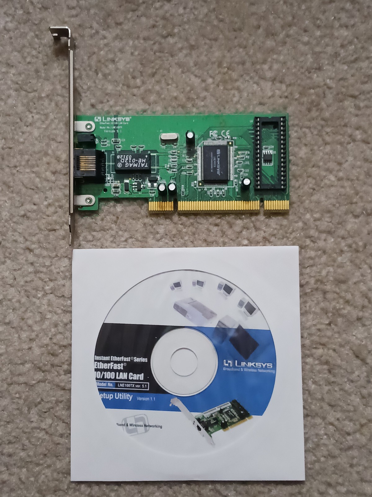 LINKSYS LNE100TX 10/100 Mbps PCI 2.1 Network Ethernet Adapter Card