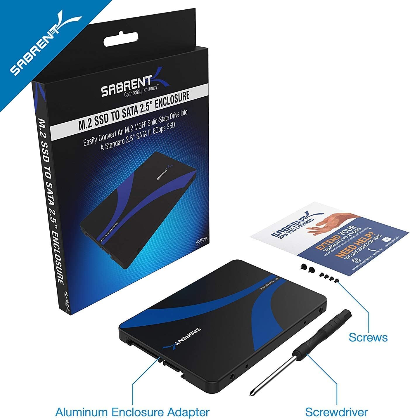 Adaptador De Carcasa De Aluminio Sata Iii M.2 Ssd A Sata Iii De 2,5 Pulgadas…