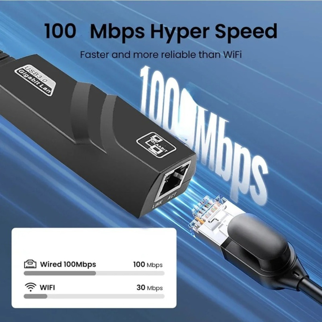 USB 3.0 Gigabit Ethernet LAN RJ45 100Mbps Network Adapter For Windows PC Mac