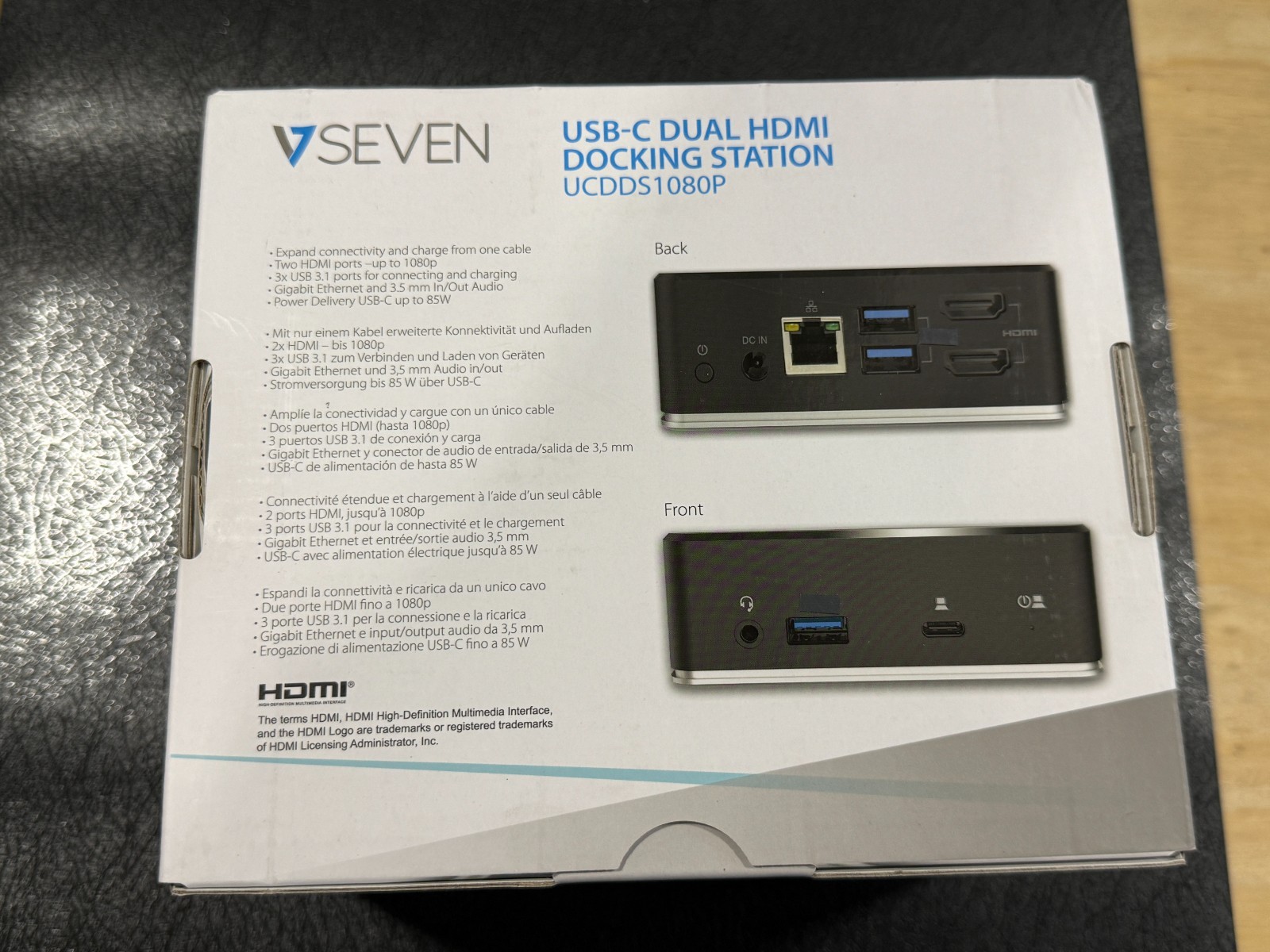 V7 Universal USB-C DisplayLink Docking Station w/ Dual HDMI