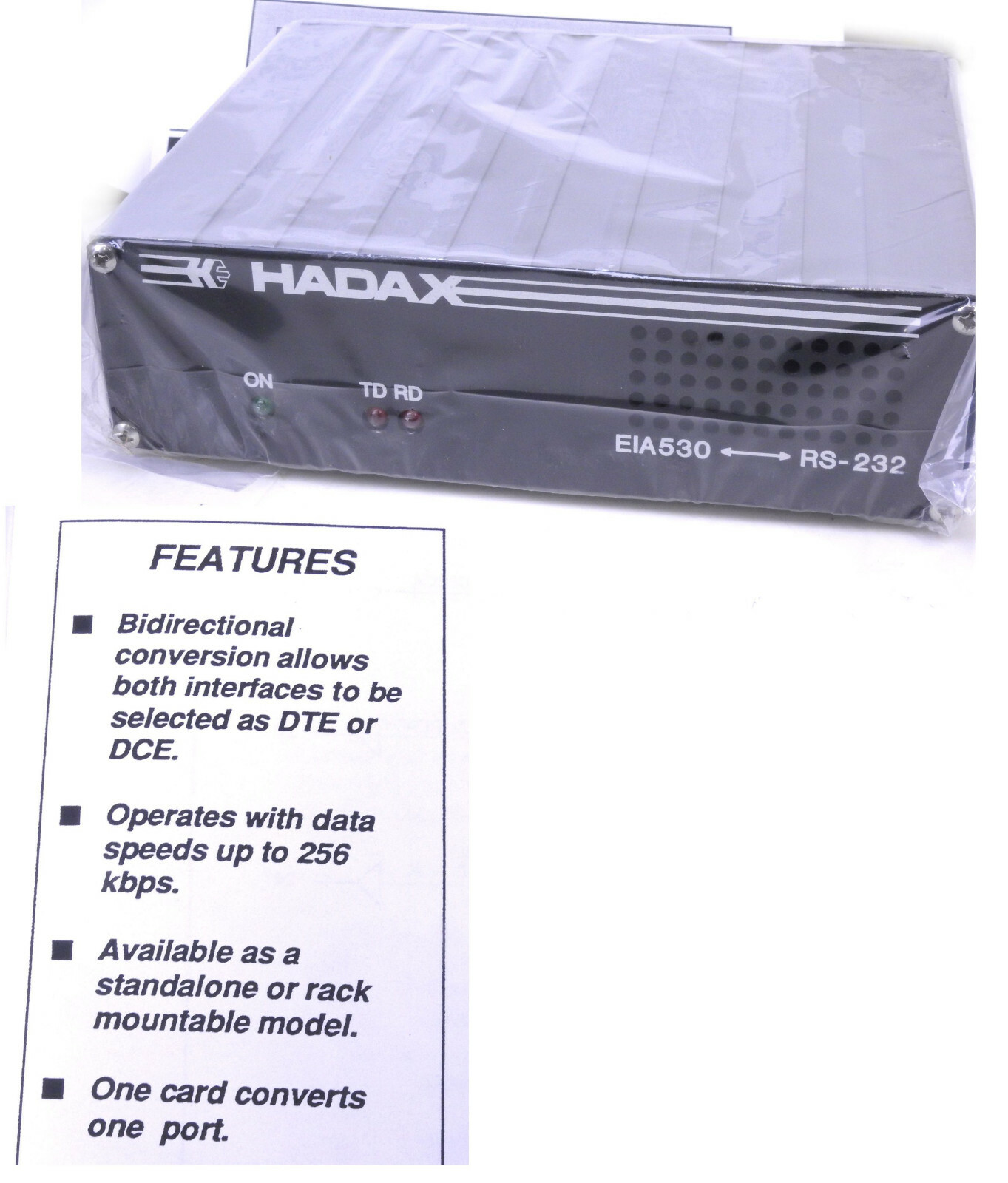 Hadax EIA-530 (TIA-530 RS-530) to RS-232 DTE – DCE DB25 Interface Converter