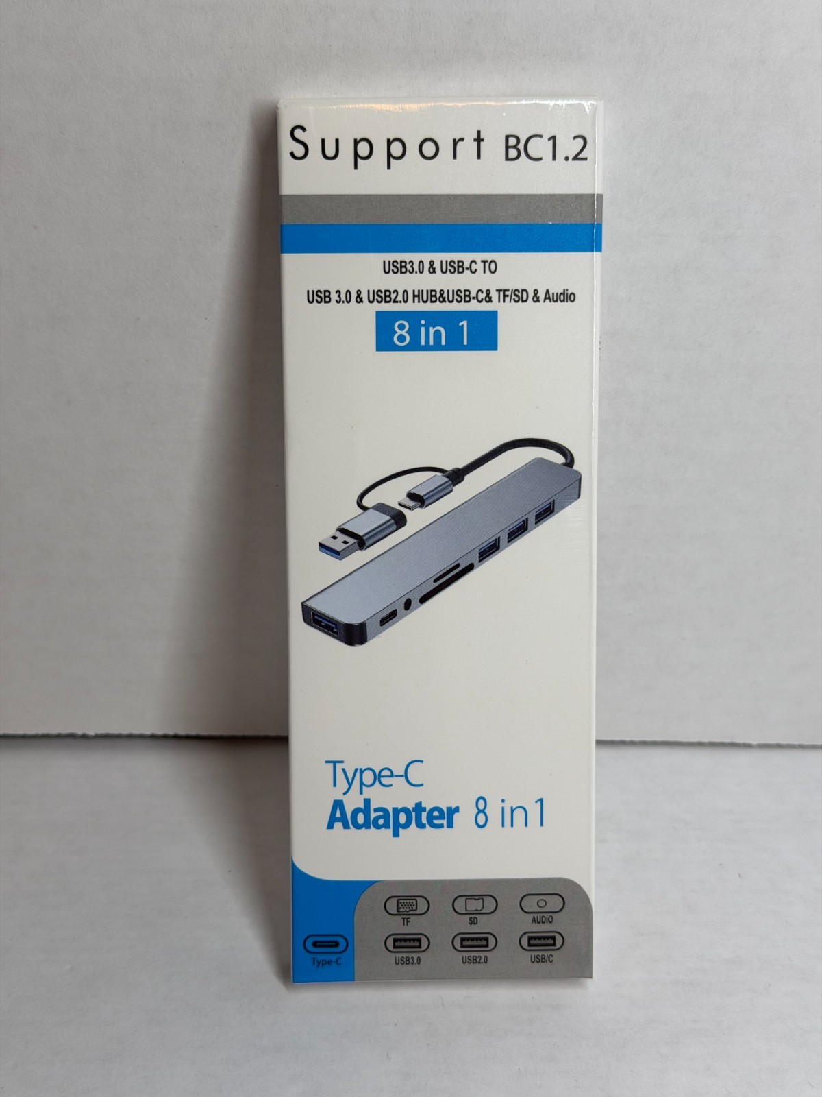 8-IN-1 Type-C HUB USB Multiport Card Reader USB C USB 2.0 Docking Station B1