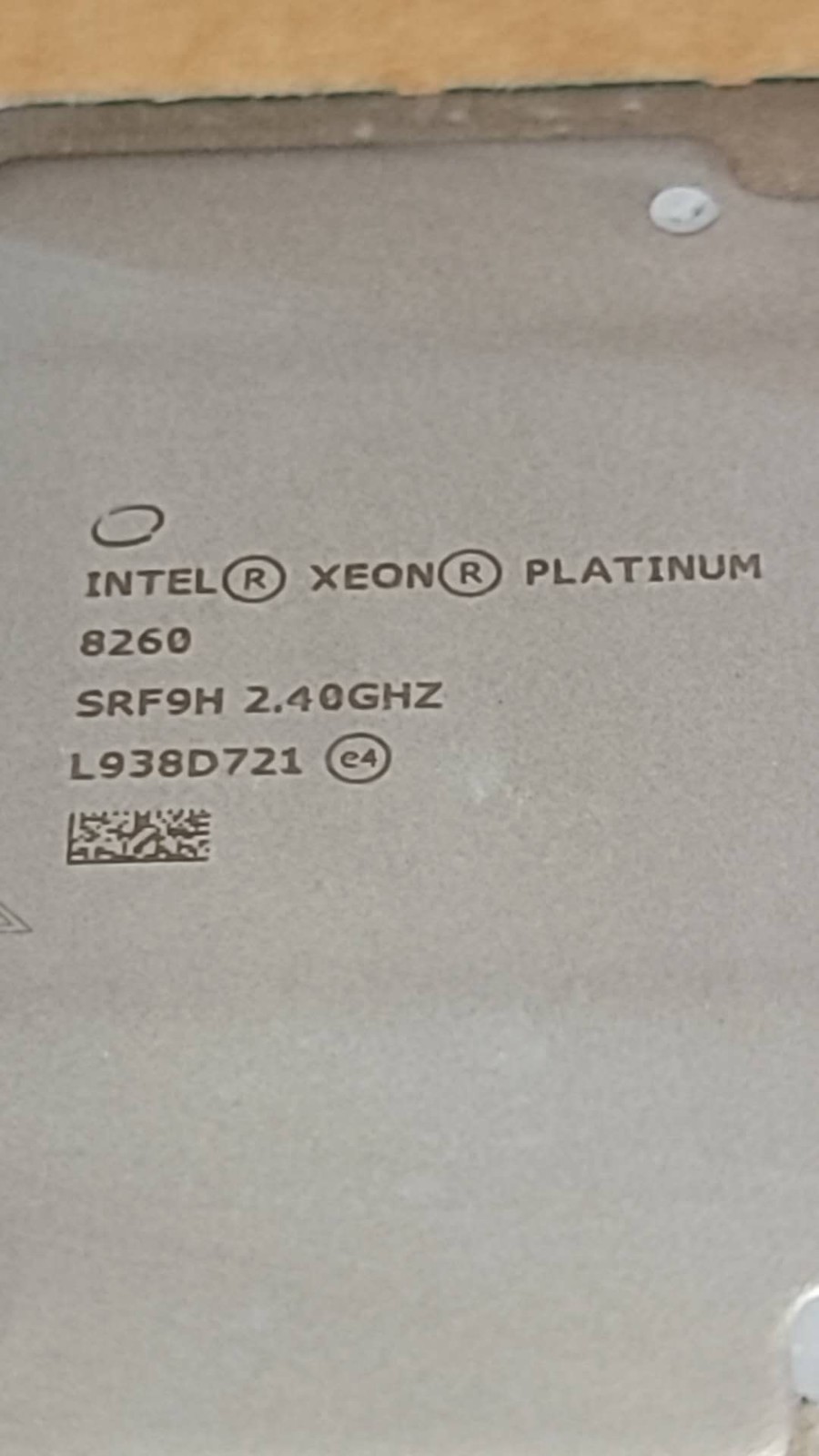Intel Xeon Platinum 8260 SRF9H 24-Core 2.40GHz 35.75MB 165W Processor