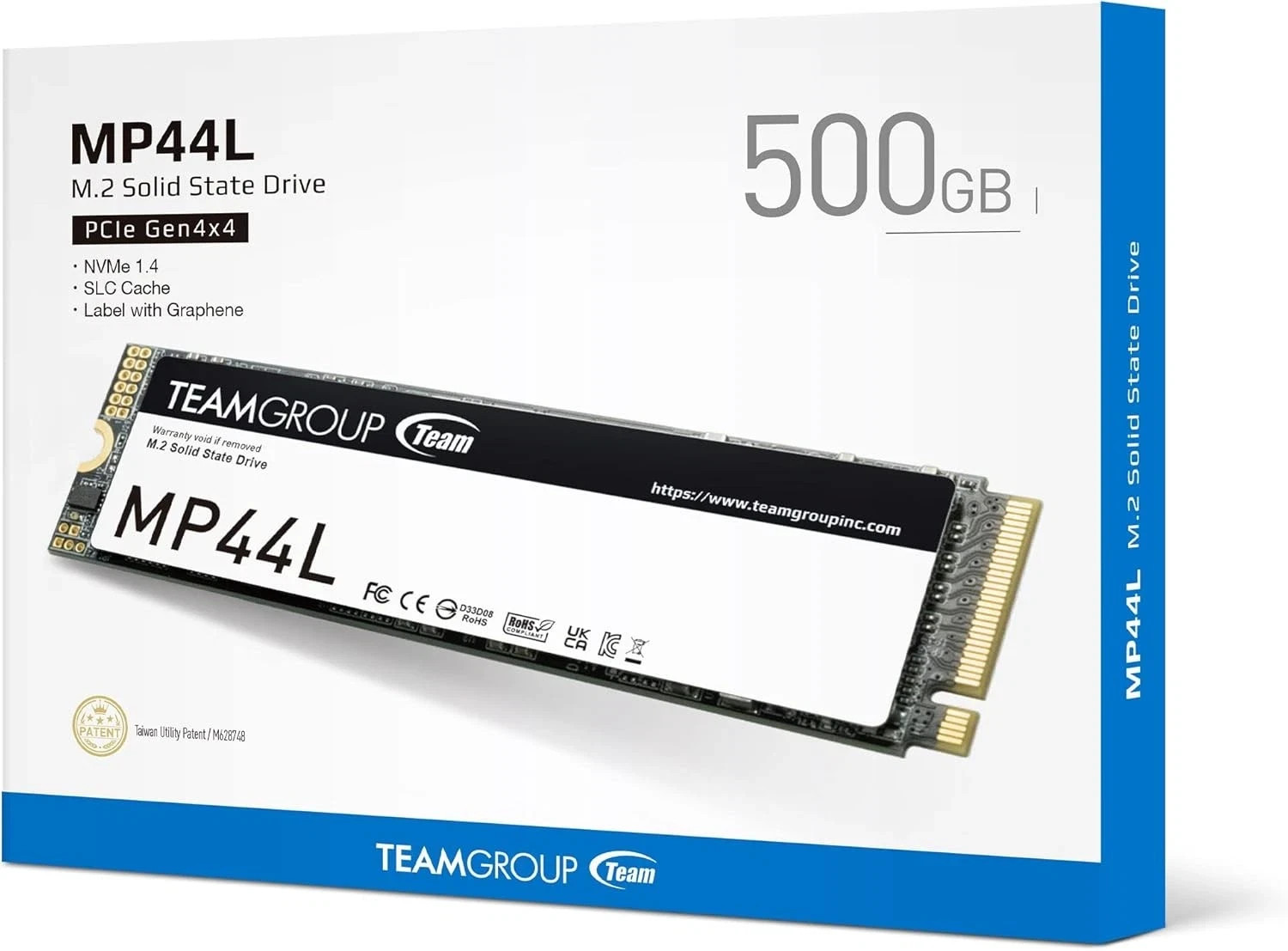 TEAMGROUP MP44L 500GB PCIe Gen 4×4 NVMe M.2 2280 SSD SLC Cache Laptop/Desktop