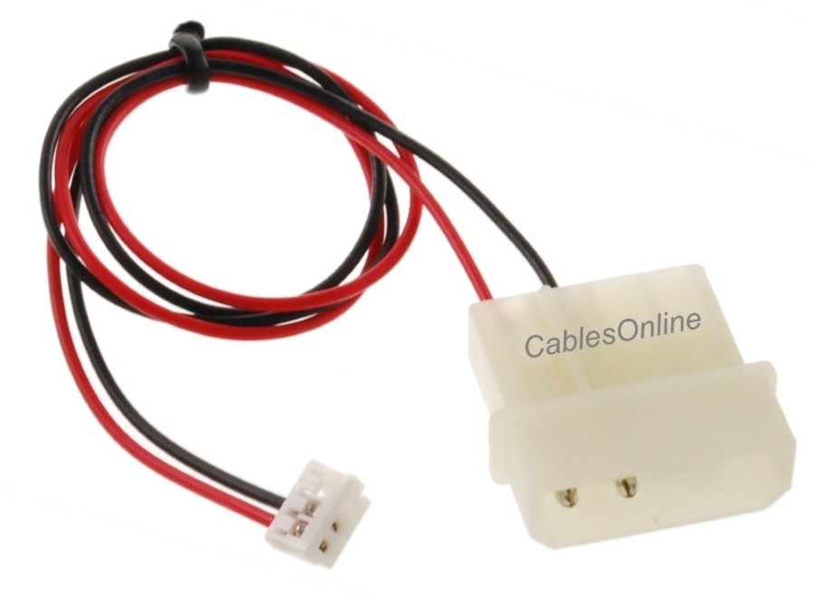 Micro 3-Pin Fan Connector to 4-Pin Molex Internal 5V Power Adapter Cable, PC-010