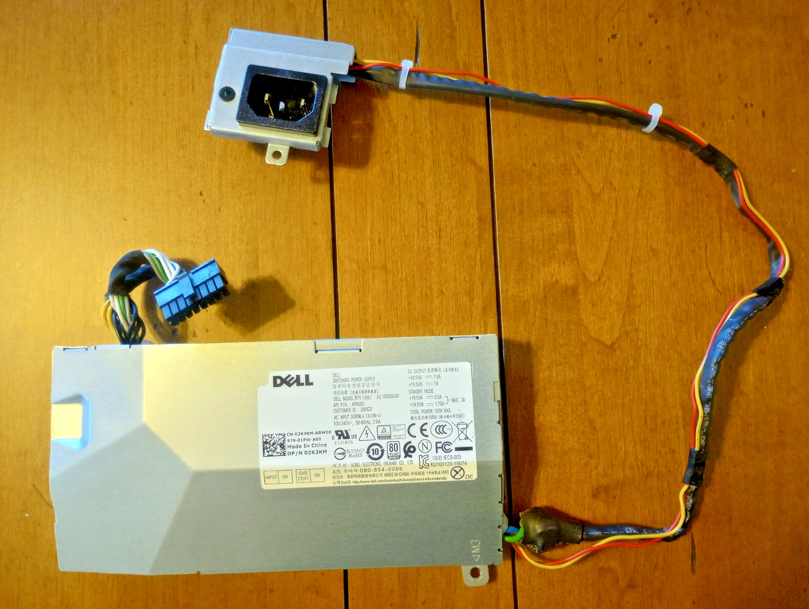 Dell OptiPlex AIO 155W Power Supply 2K3KM 02K3KM 16-pin
