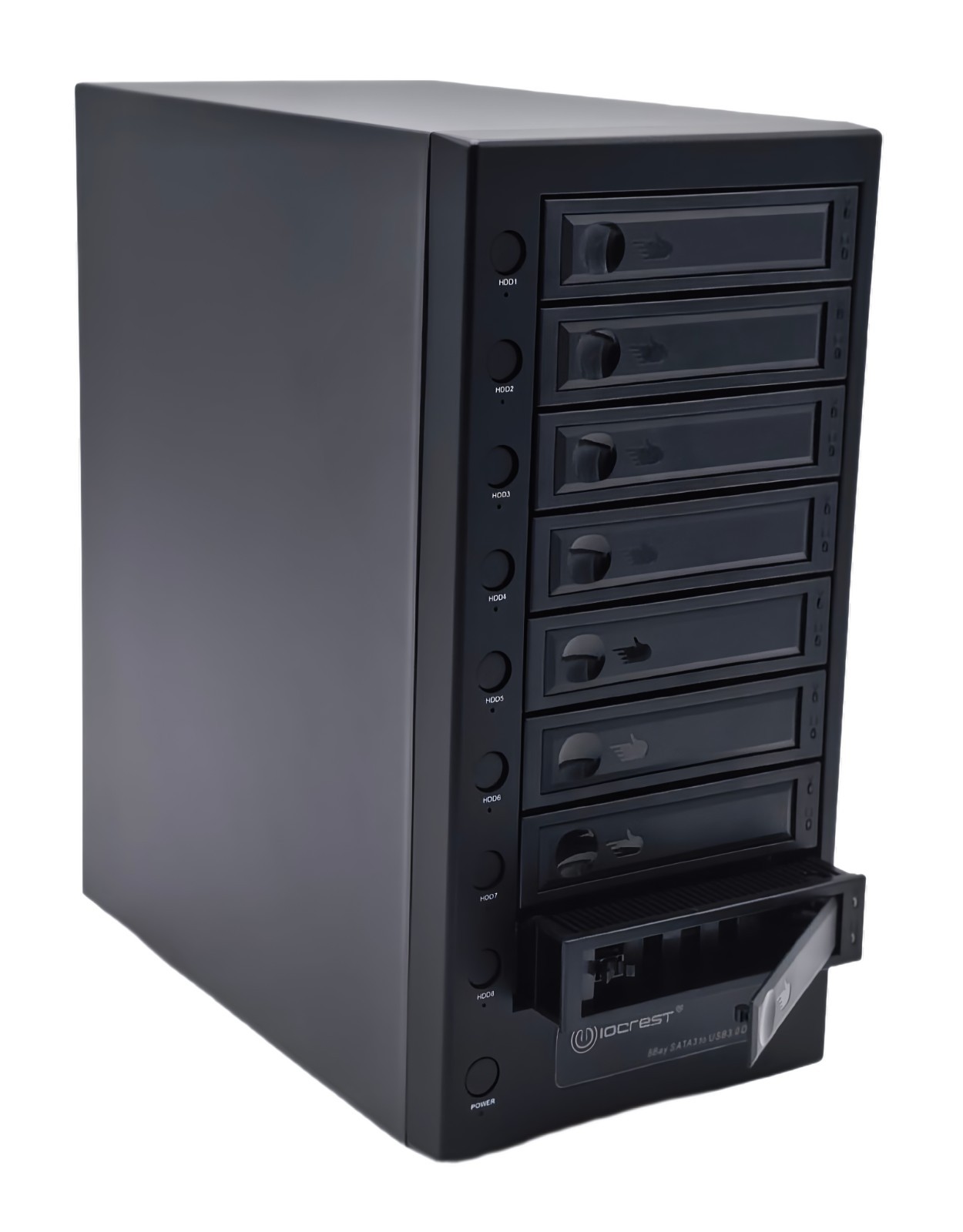 Open Box – USB 4.0 40Gbps 8 Bay Tool Less Tray 2.5″ 3.5″ SATA HDD Enclosure