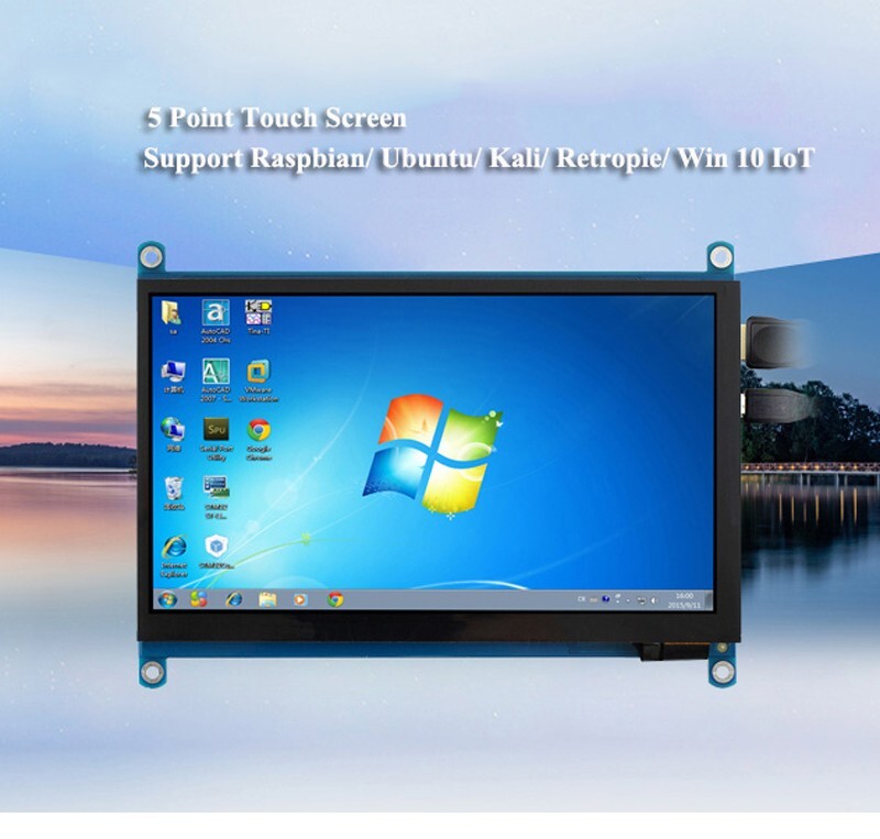 7 Inch LCD HDMI Display Screen 1024×600 Touch Screen Monitor for Raspberry Pi