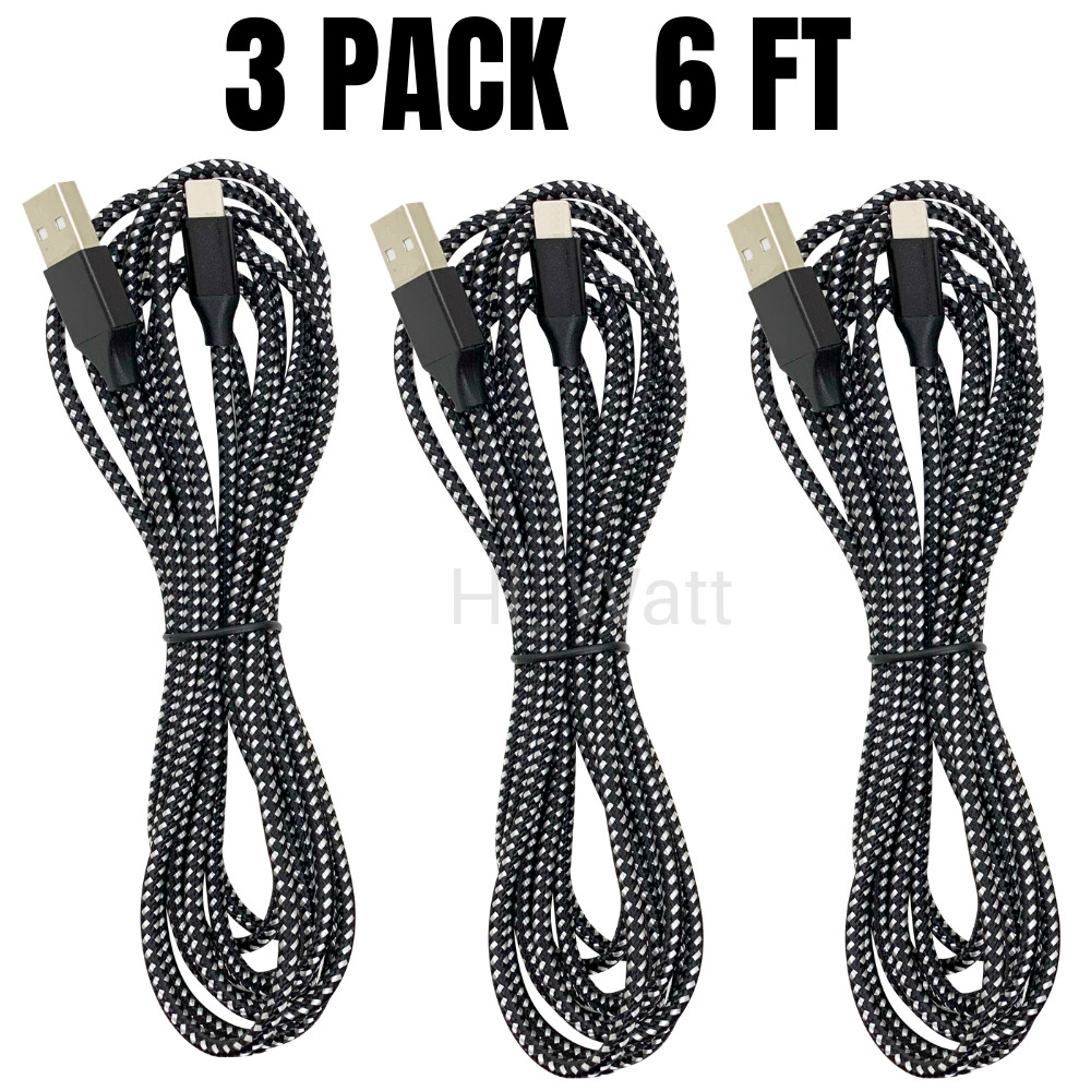 3 Pack Fast Charger Cable Heavy Duty For iPhone 14 13 12 11 XR 8 7 Charging Cord