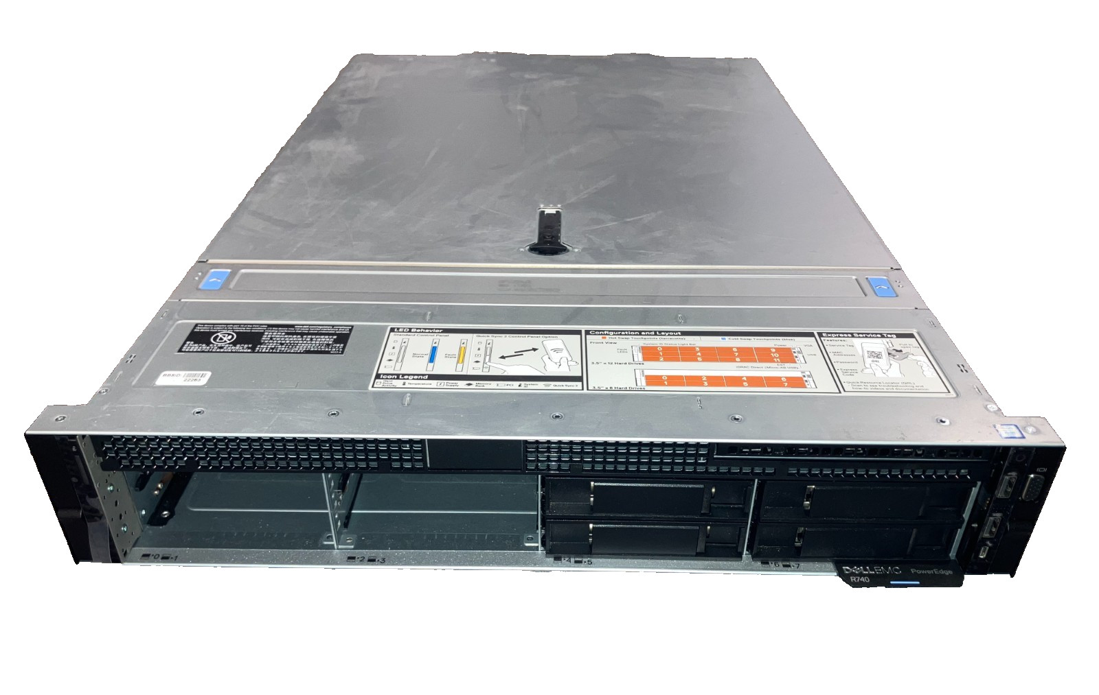 Dell PowerEdge R740 2U 8xLFF Server 2xHeatsink 2xPSU Barebones No RAM/HDD/RAID