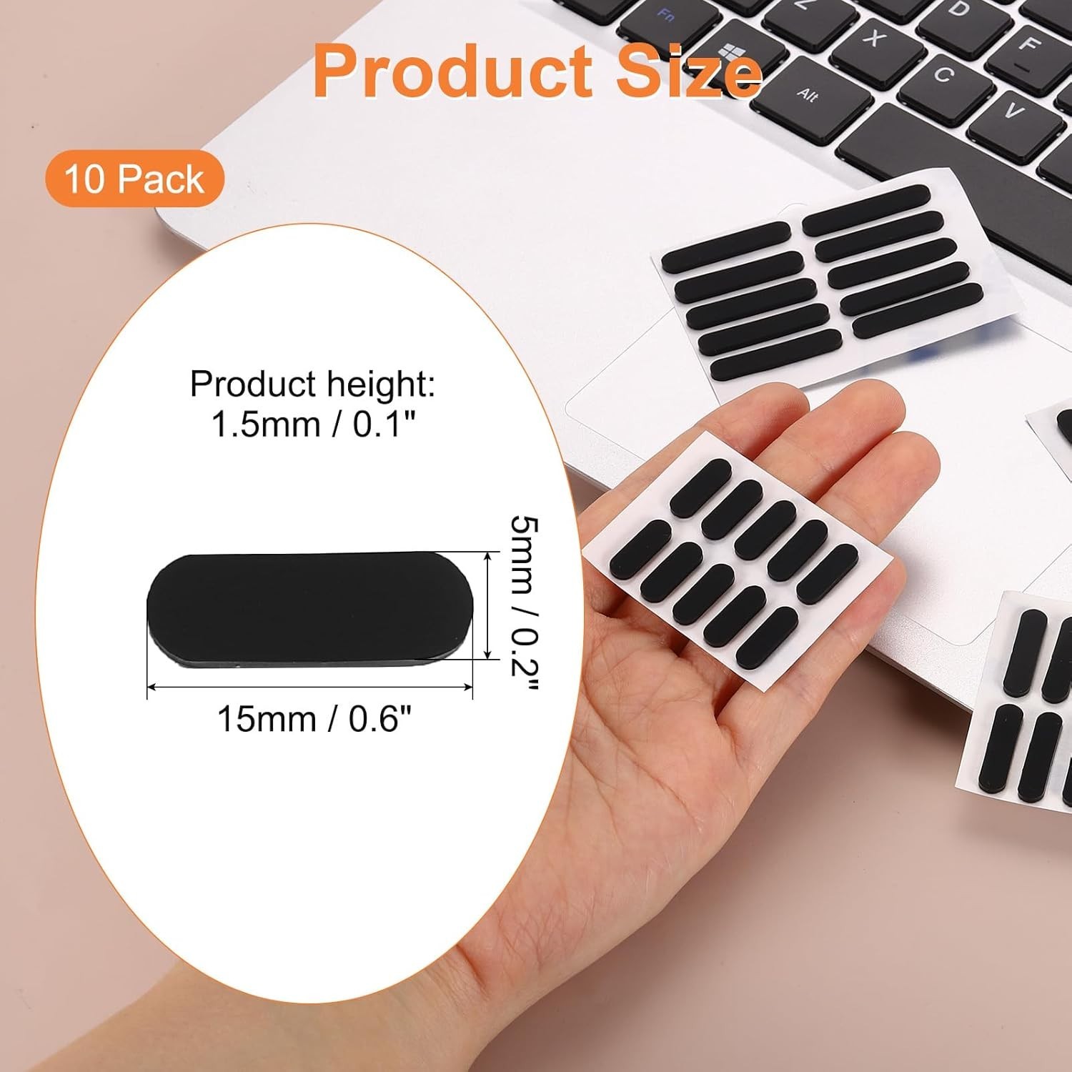 Versatile 10 Pack Rubber Feet – 0.6 Inch Anti-Skid Pads for Optimal Protection
