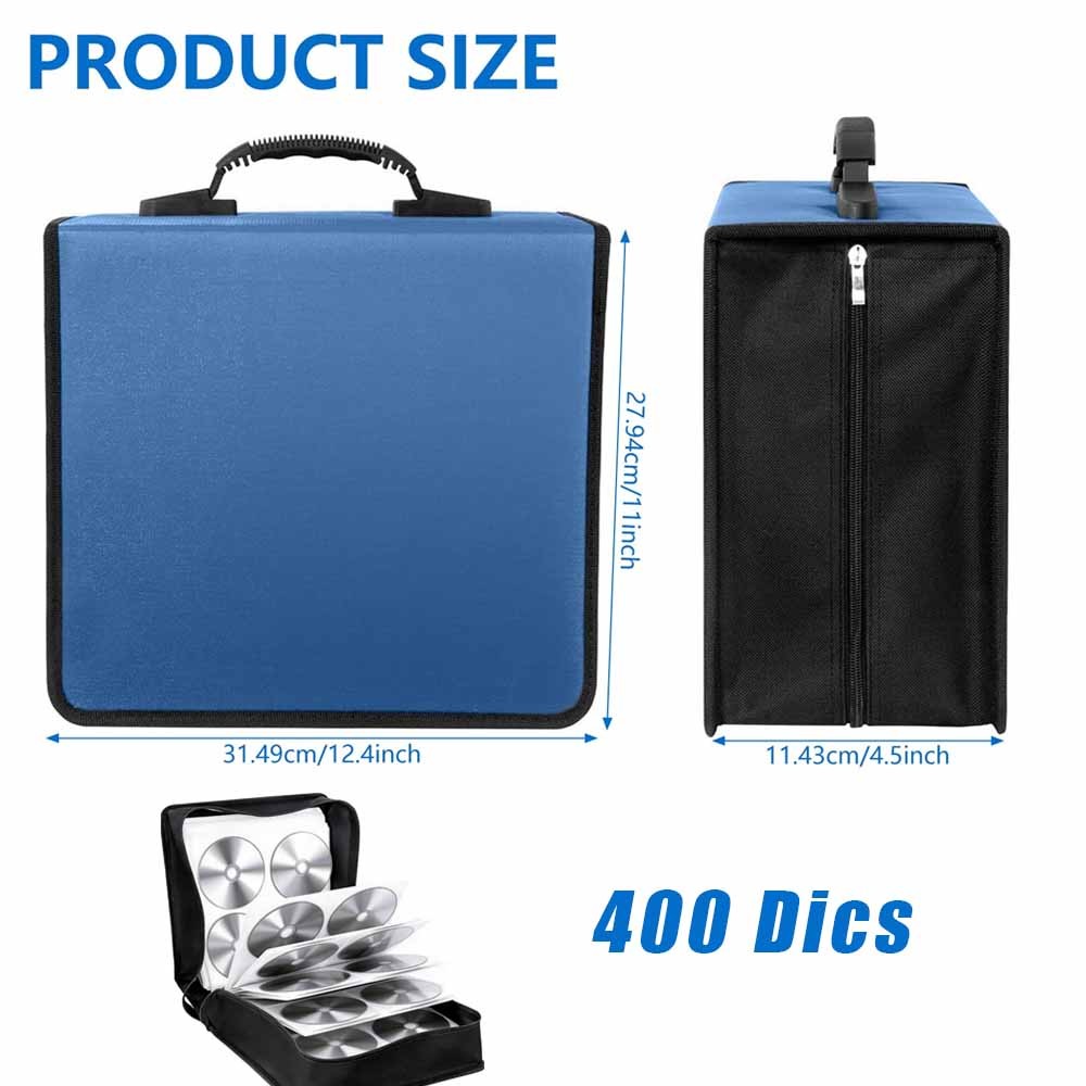 2x 400Pc Disc CD Storage Case DVD Organizer Holder Bag Wallet Album Media Video