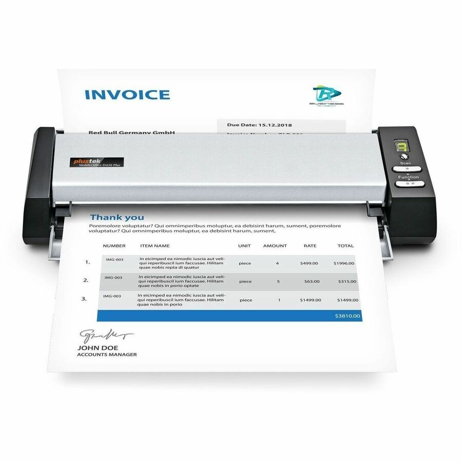 Plustek D430PLUS MobileOffice Scanner 600×600 dpi Compact