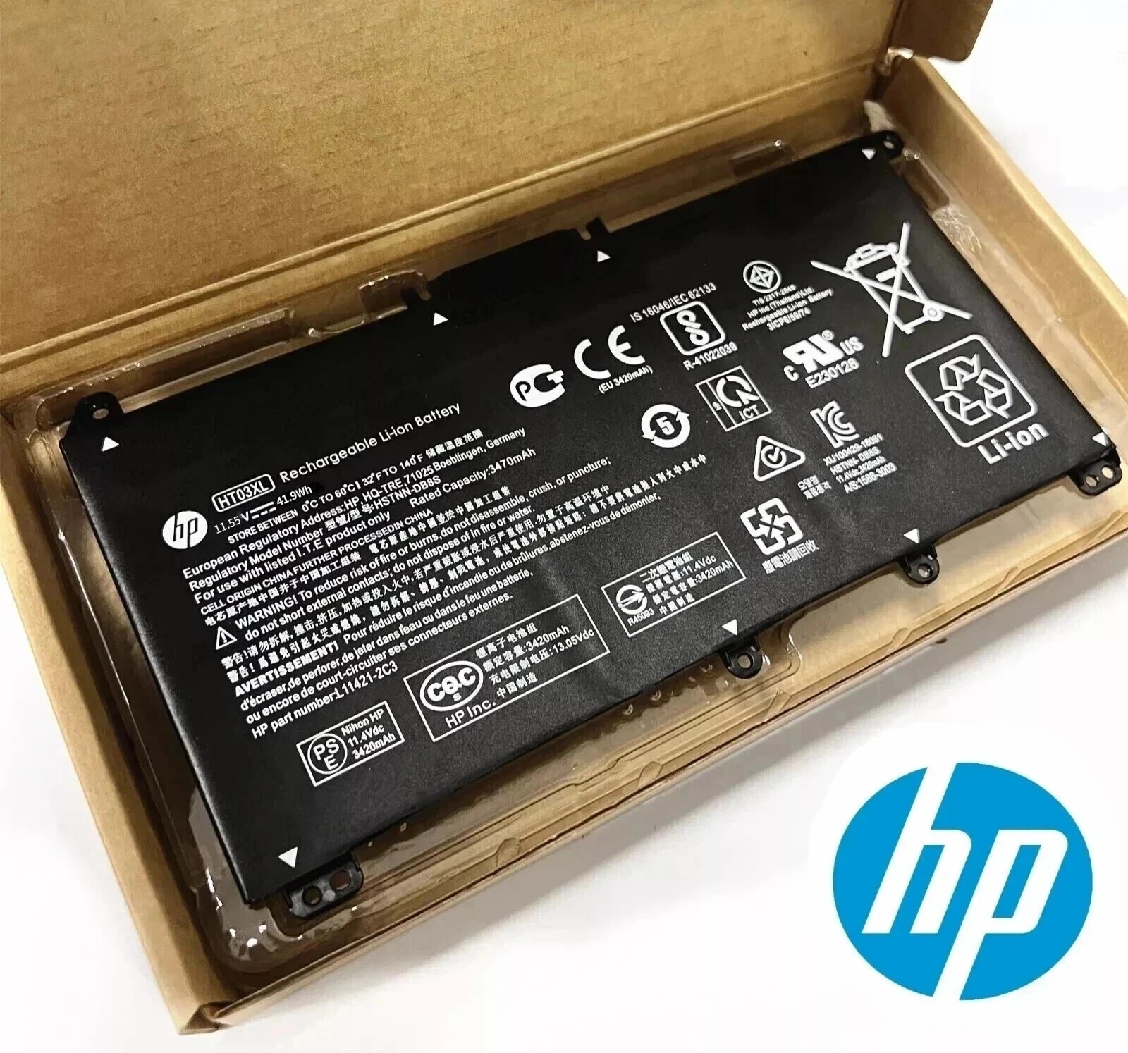 Geniune HT03XL Battery for HP Pavilion L11421-2C2 L11119-855 15-CS 15-DA 41.9Wh