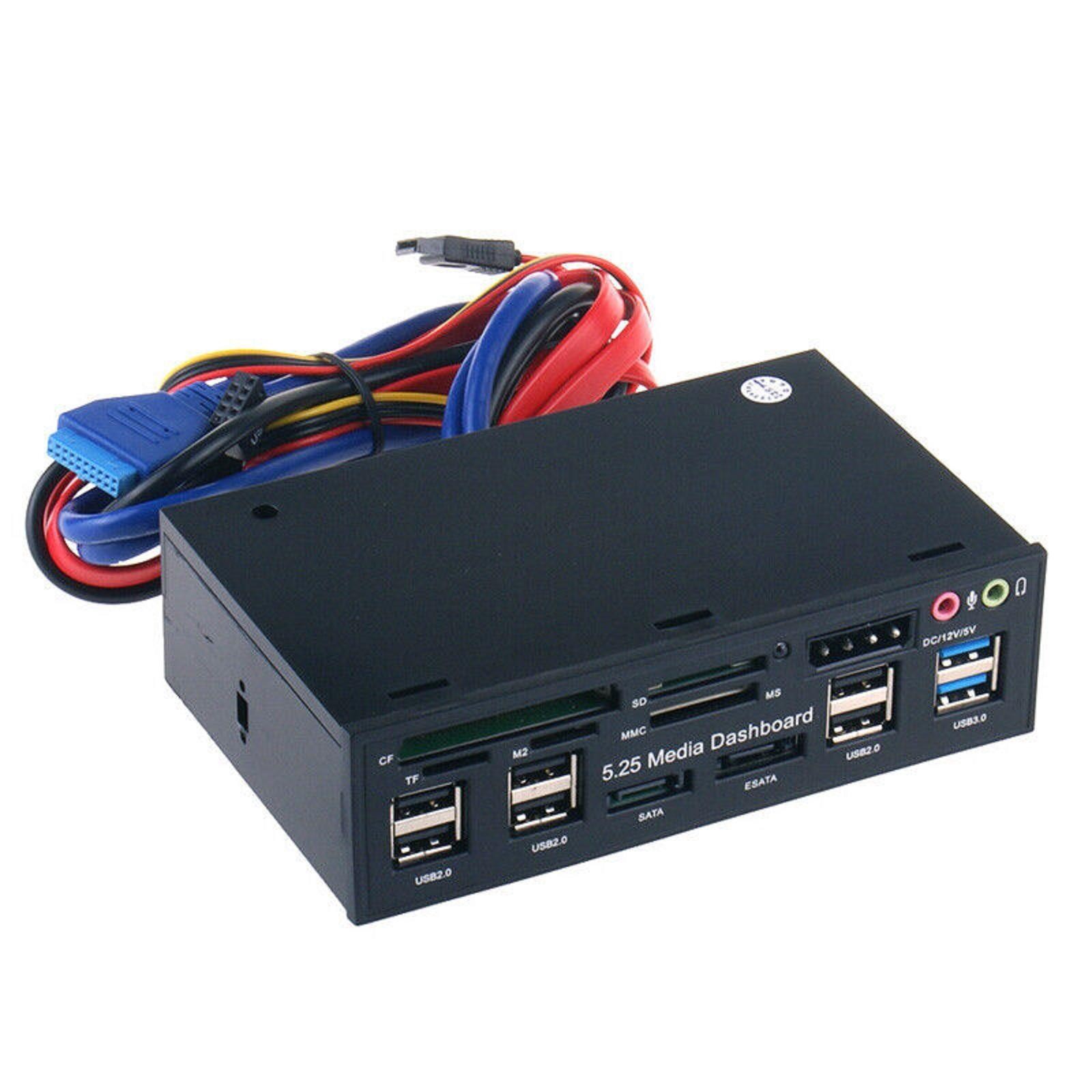 5.25in Computer Multi-function Dashboard Media Front Panel Speed USB Card Reader