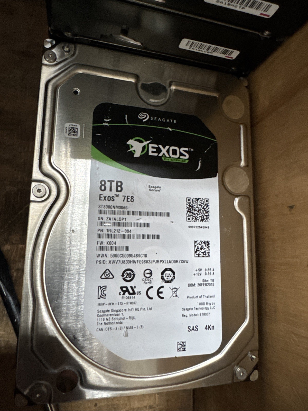 Seagate Exos Enterprise 7E8 8TB Internal 3.5 Inch Hard Drive SAS 100% Health HDD