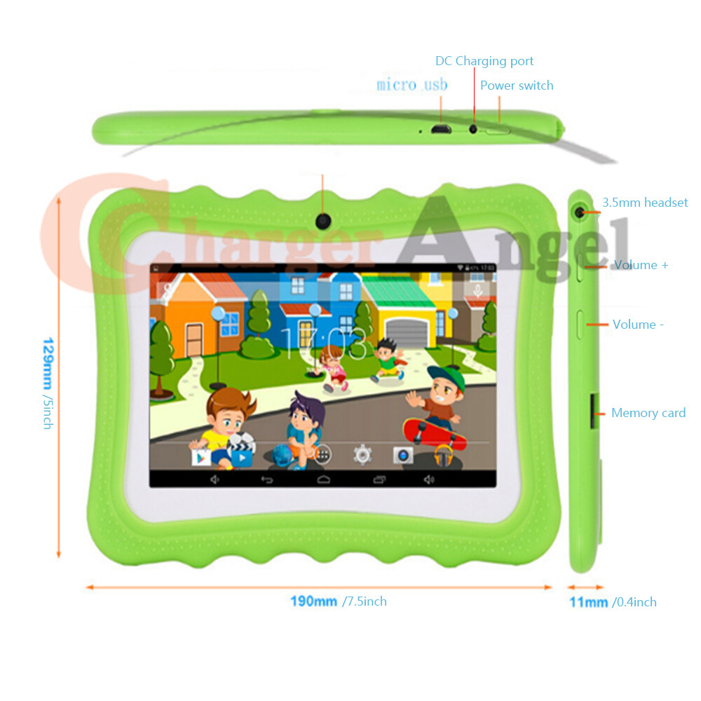 7 inch Kids Tablet Android 9 Tablet for Kids Toddler 64GB WiFi BT Dual Cameras