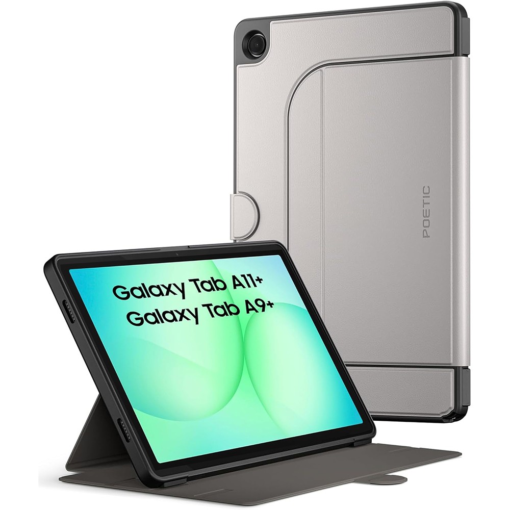For Galaxy Tab A11 Plus / A9 Plus Case Poetic Explorer Magnetic Folio Stand Gray