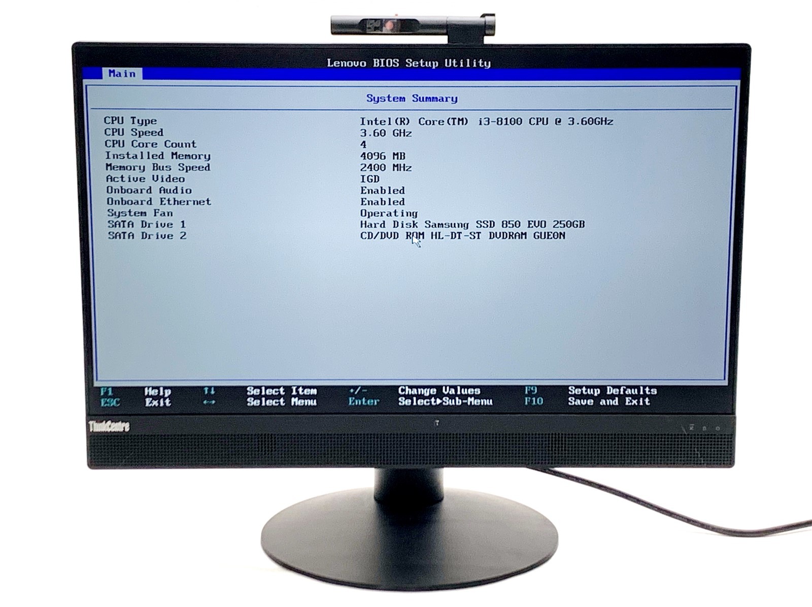 Lenovo ThinkCentre M820z AIO Computer PC 22″ i3-8100 3.6GHz QC 250GB SSD 4GB