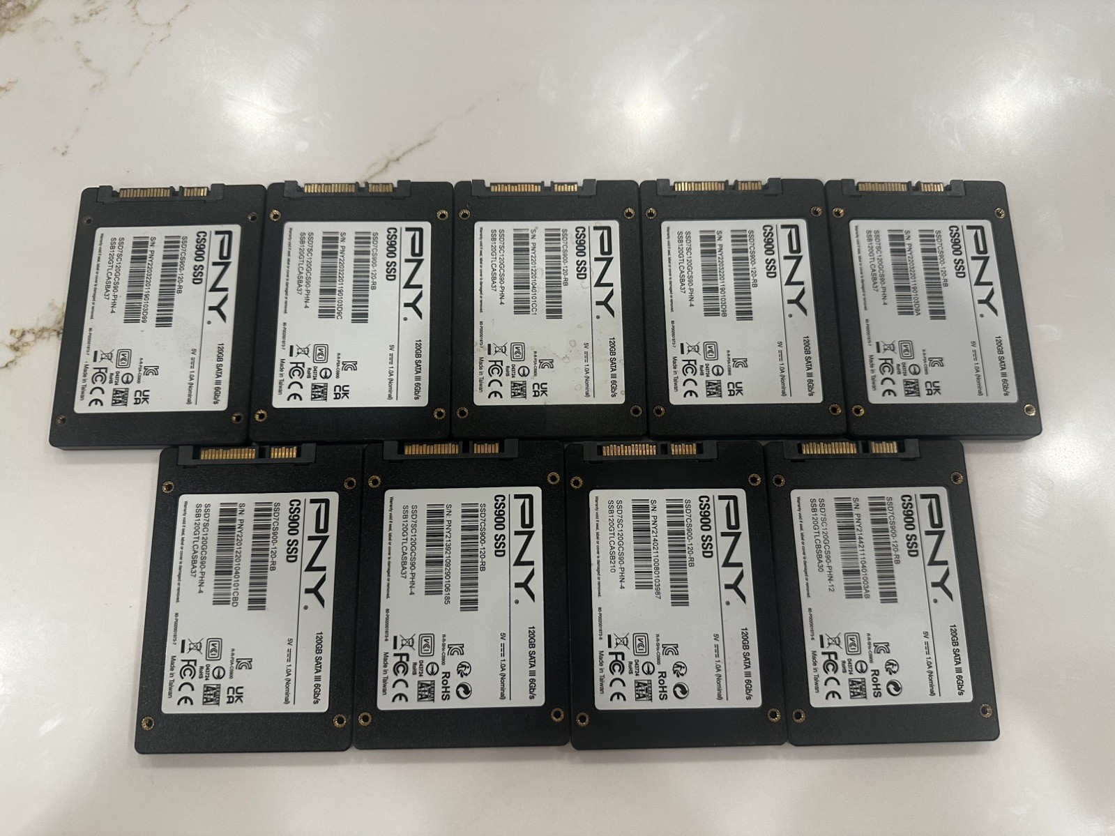 (9) PNY CS900 120GB 2.5″ Internal SSD (SSD7CS900-120-RB) used