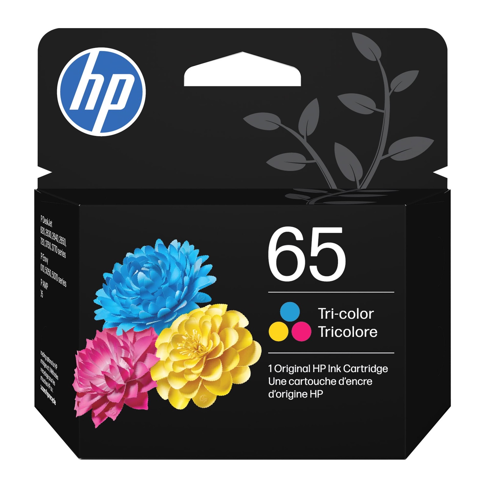 HP N9K01AN#RFD 65 Tri-Color Original Ink Cartridge, Vibrant Cyan Magenta Yellow,