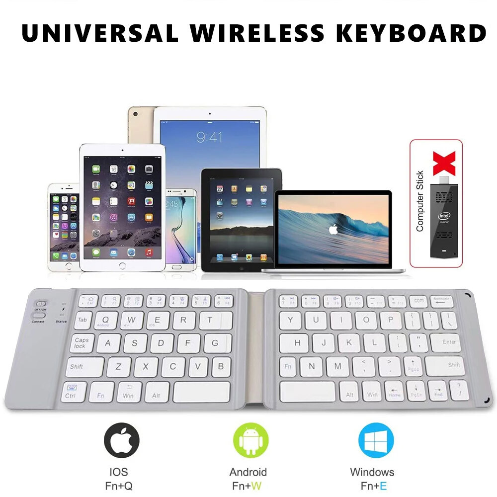 Slim Wireless Bluetooth Keyboard For iMac iPad Android Phone Tablet PC Laptop