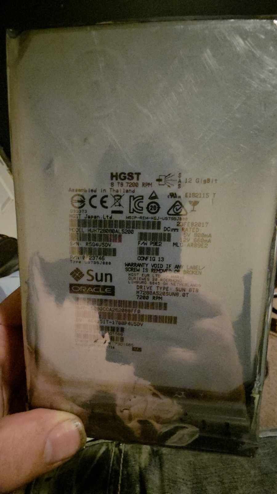 Sun Oracle 8 TB 7200 RPM HUH728080AL5200 Hard Drive