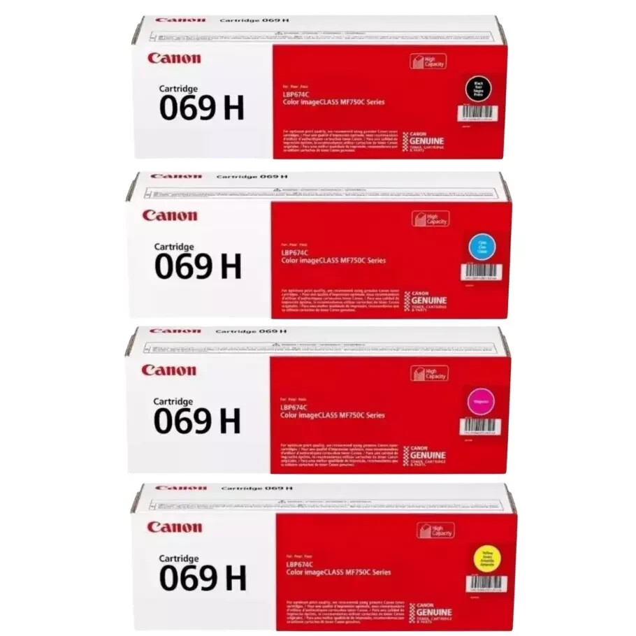 Canon 069H High Yield Toner Cartridge Set – Black Cyan Magenta Yellow – Original