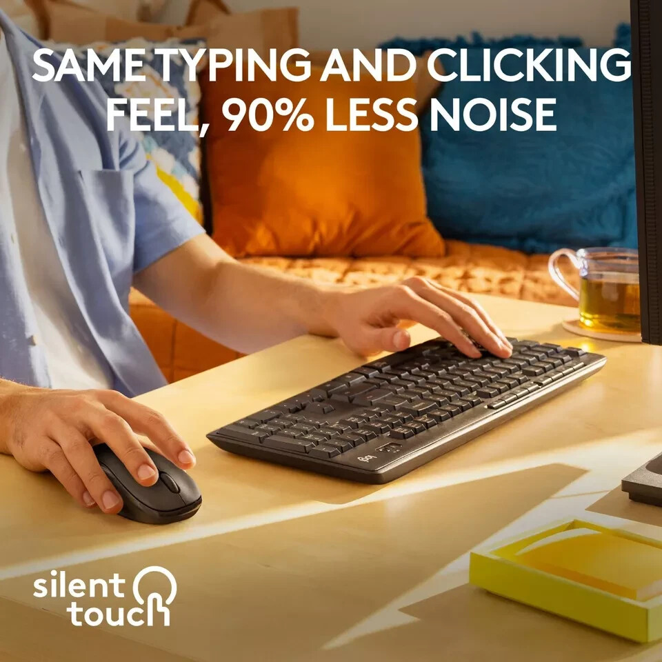 Logitech MK295 Silent Wireless Keyboard & Mouse Combo (Graphite)