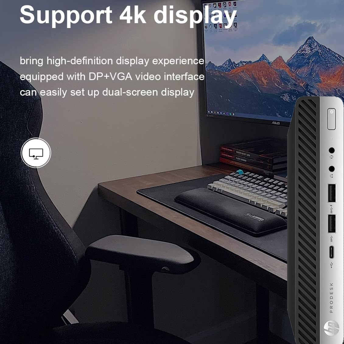 HP Mini Tiny Micro Desktop PC i7 up to 32GB RAM 1TB SSD 24″ Monitors Win11