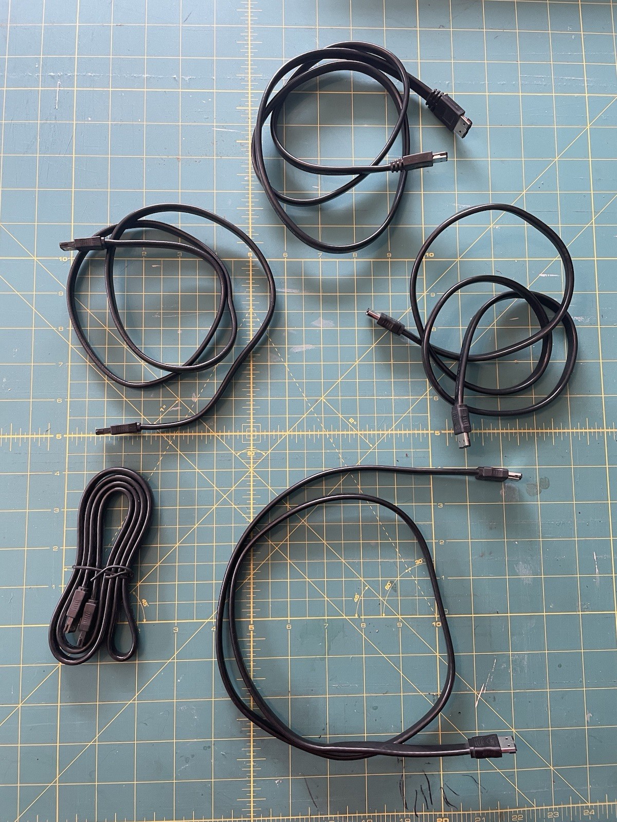 Lot Of 5 eSATA External Serial Cable Hard Drive / Assorted Lengths 1ft+