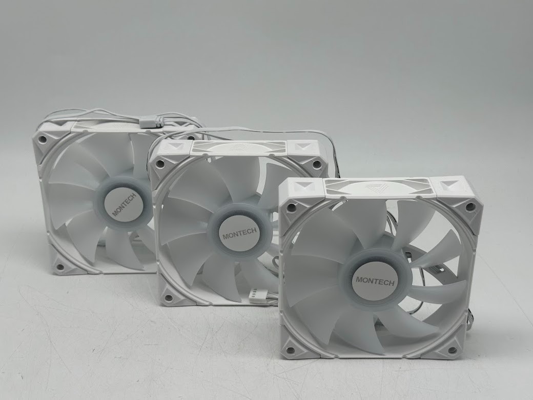 Montech E28 ARGB Fluid Dynamic Bearing 120mm Case Fan – White (3 Pack)