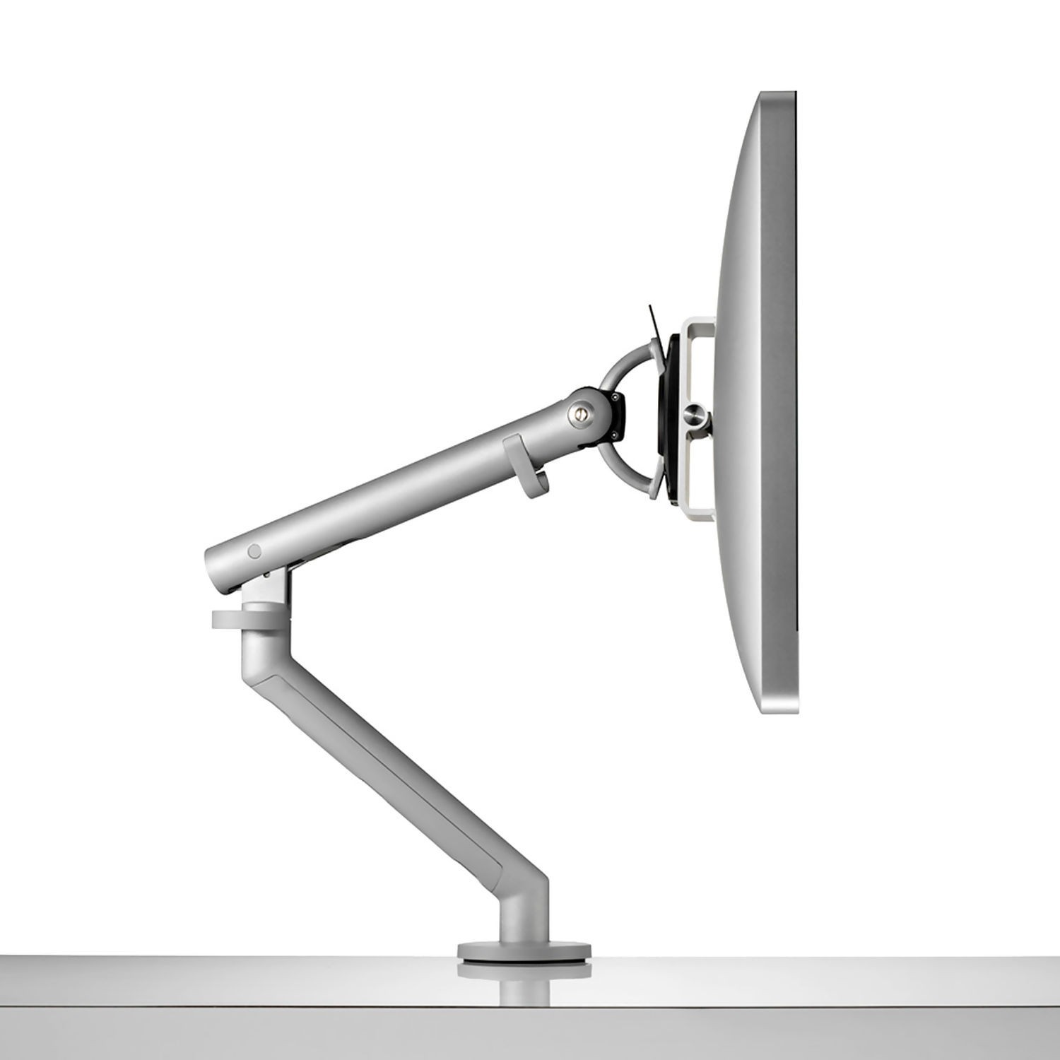 HERMAN MILLER CBS FLO MONITOR ARM + CLAMP MOUNT + CLIP + SCREWS (SILVER)