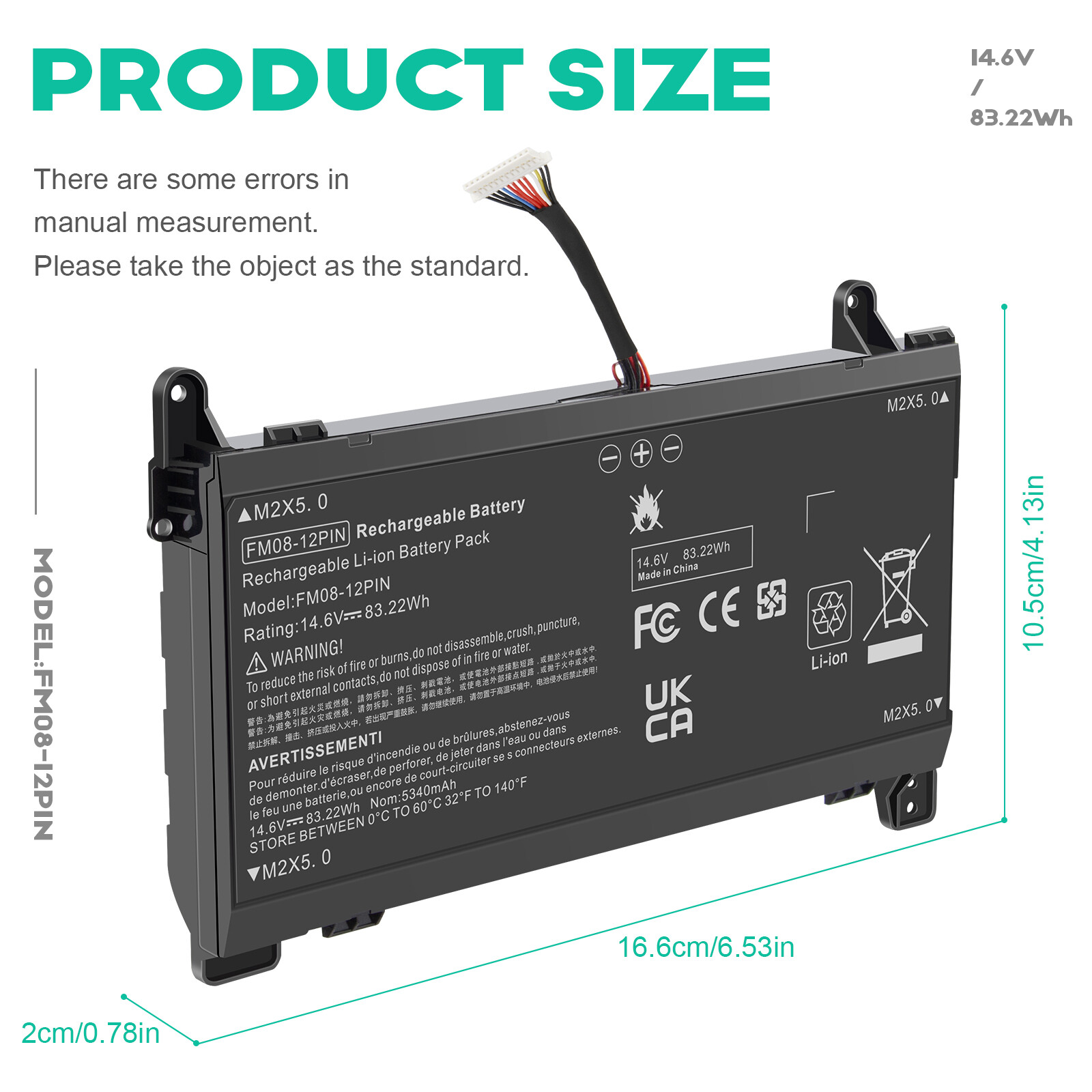 12Pin FM08 Battery For HP Omen 17-AN 17T-AN000 17T-AN100 HSTNN-LB8B HSTNN-LB8A