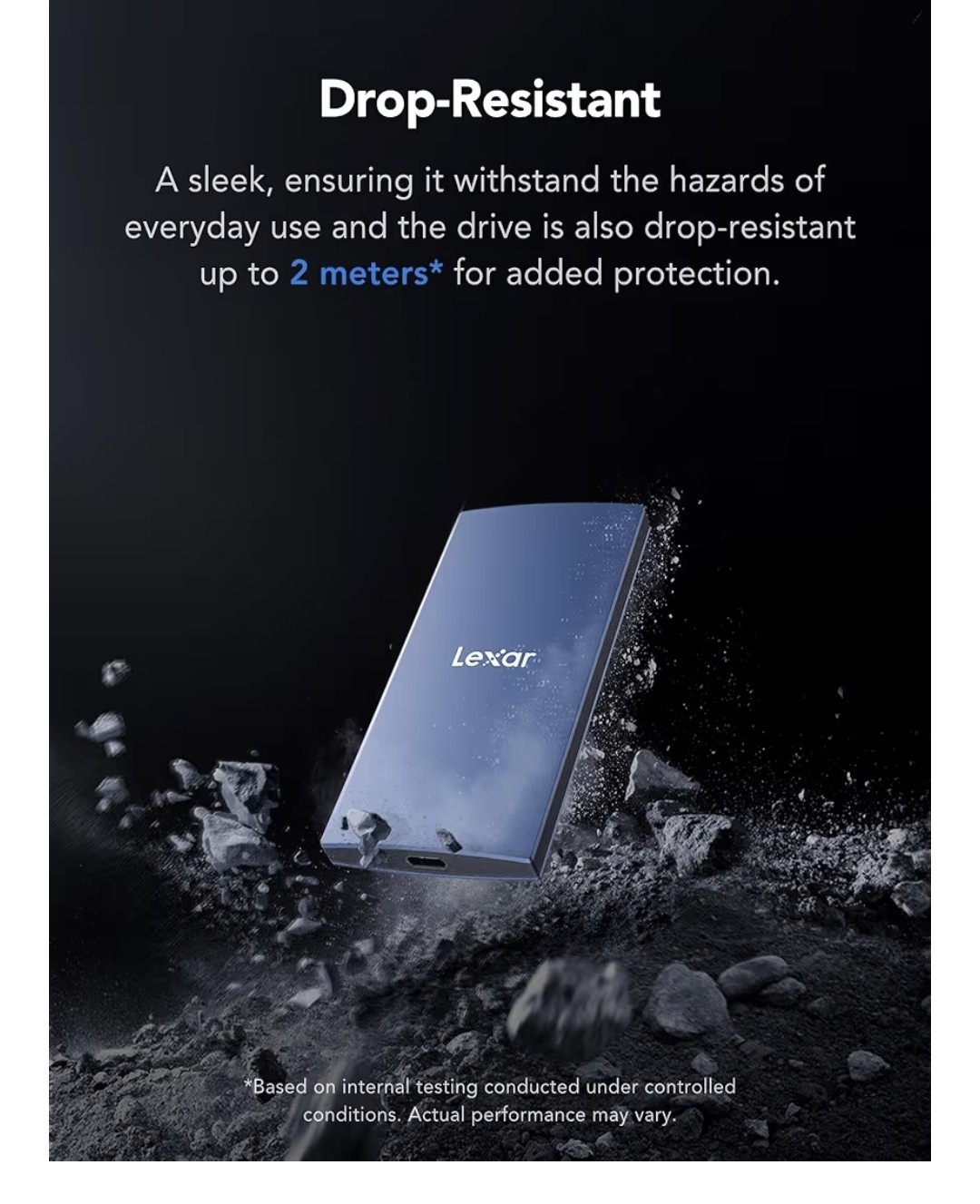 Lexar ES3 1TB External SSD, USB 3.2 Gen2 Portable SSD, PSSD Up to 1050MB/s.