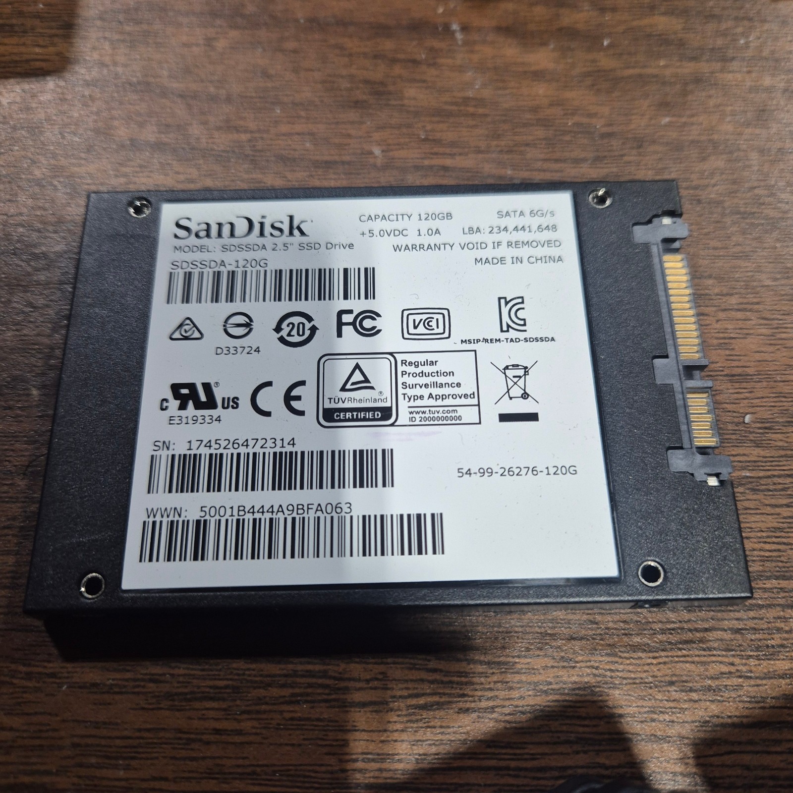 SanDisk – SSD PLUS – 120GB – 2.5″ SATA Drive – 6G/s