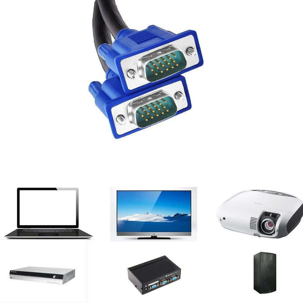 5FT 5 FT 15 PIN SVGA HP VGA Monitor M M Male 2 Male Cable BLUE CORD FOR PC TV US