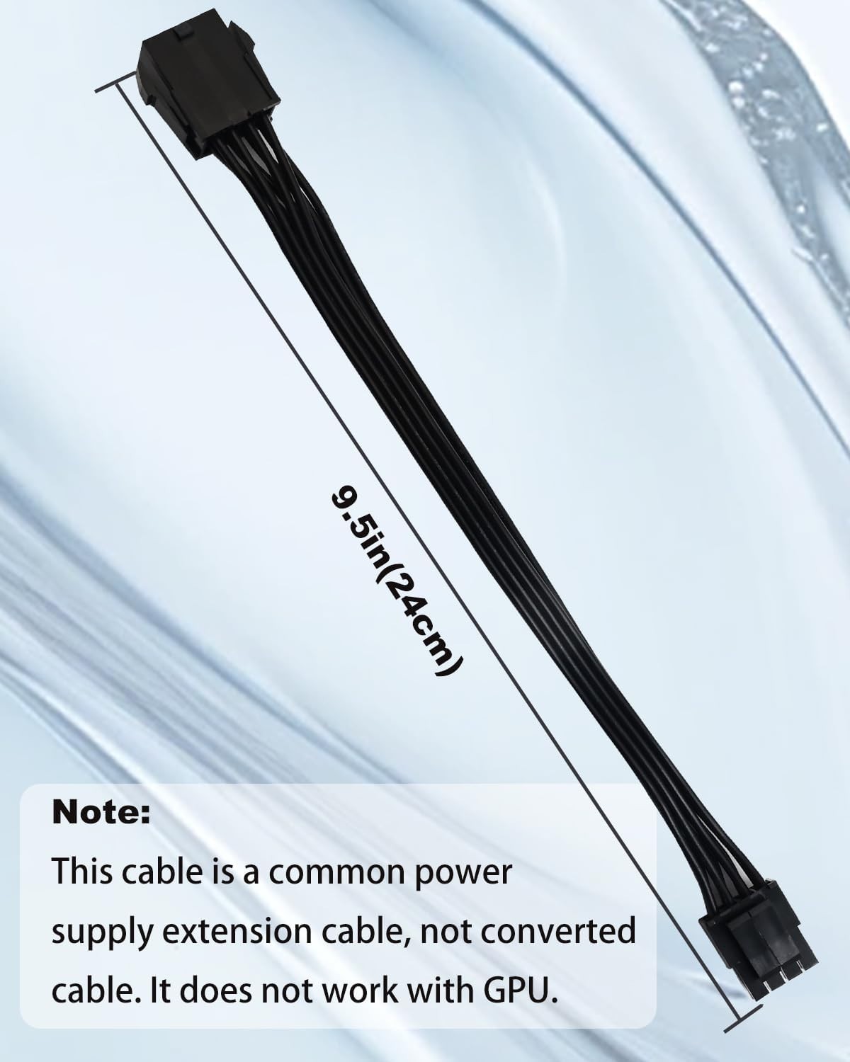 9.5-Inch CPU 8 Pin Extension Cable – 2 Pack Tangle-Free for Optimal Power Supply