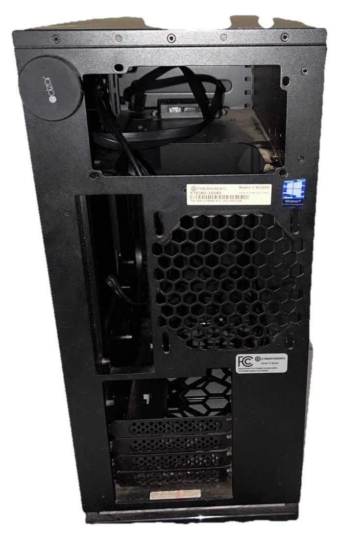 CyberPowerPC C SERIES MicroATX Mid Tower Case Black Tempered Glass USB/Audio